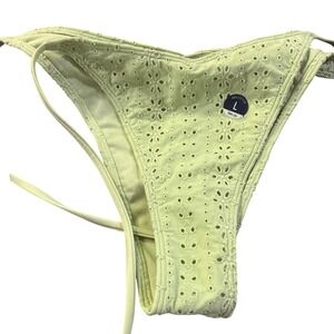 Hollister High‎ Leg Bikini Bottoms, Pale Green, Eyelet Swimsuit Large NWOT
